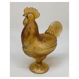Glass Rooster Candy Dish