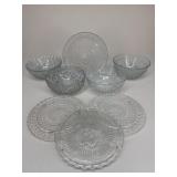 Glass Serving Bowl & Plate Assortment|8 pc