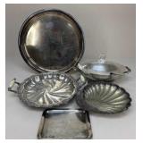 Silver Plate Serving Dish Assortment|5 pc