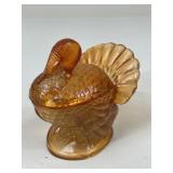 Pressed Glass Turkey Dish