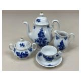 Czechoslovakia Cobalt Underglazed Tea Set