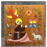 Religious Enameled Painting on Wood