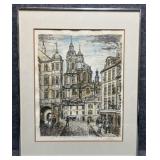 Vintage Embellished Print Signed