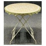 Folding Round Metal Table w / Mosaic Top