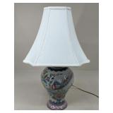 Handpainted Ceramic Lamp w/ Shade