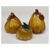 Art Glass Pumpkins|3 pc