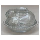 Indiana Glass Bunny On Nest Candy Dish
