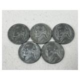Jefferson War Nickels / 5 pc