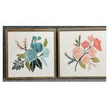 2/PC Floral Prints on Canvas Panel