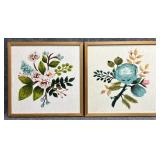 2/PC Floral Prints on Canvas Panel