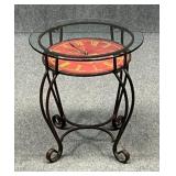 Metal & Glass Clock Table