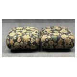 Pair of Floral Ottomans
