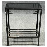 Outdoor Metal & Glass Side Table