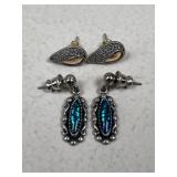 Vintage Sterling Silver Earrings / 2 Pairs