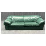 Leather Center Green Leather Sofa