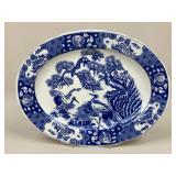 Blue & White Crane Design Platter