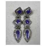 Sterling Silver Earrings w/ Purple Inset