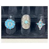 Sz 5.5 & 6.5 Rings w/ Insets / 3