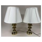 Pair Of Gold Tone Lamps w/ Shades