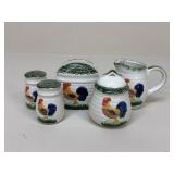 Ceramic Cream & Sugar/Napkin Holder/Shaker Set|5pc
