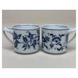 Pair Of Blue Danube "Blue Onion" Porcelain Mugs