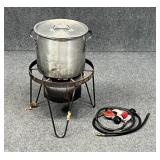 Propane Burner w/Stand, Pot & Two Regulators
