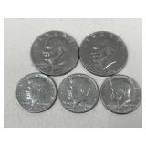 Eisenhower & Kennedy Half Dollars / 5 pc
