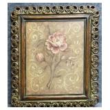 Floral Decor Print inset Metal Frame