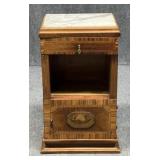 Antique French Art Deco Side Table w / Stone Top