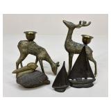 Bass Tone Candle Holders/Boat Figures/Trinket Box
