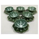 Cabbage Leaf Bowls & Plates / 6 Sets