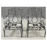 Pair of Metal Patio Arm Chair