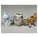 Ceramic Creamer Pitchers / 3 pc