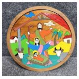 Nativity Enameled Painting on Wood