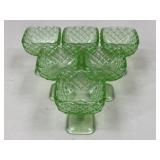 L.E.Smith Green Glass Sherbet Glasses / 6 pc