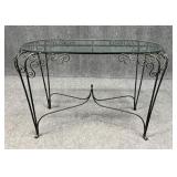 Metal Console Table w / Glass Top