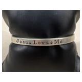 Sterling Silver " Jesus Loves Me" Cuff Bracelet