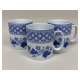 Spode Blue Room Collection "Geranium" Mugs|3 pc