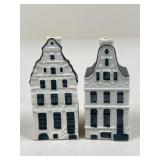 Blue Delftï¿½s KLM Houses / 2 pc