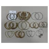 Costume Hoop Earrings / 11 pairs