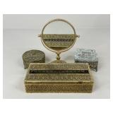 Bronze Tone Vanity Set/ 4 pc