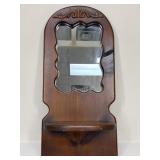 Mirrored Wall Hanging Wood Shelf