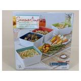 Over And Back Ceramic 5-Piece Serving Set NIB