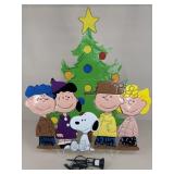 Peanuts Christmas Metal Lawn Sign W/ Spotlight