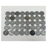 Pre 1964 Jefferson Nickels / 40 pc