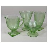 Vaseline Glass Cups/ 4 pc