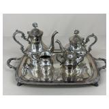 Silverplate Tea & Coffee Set w/ Tray