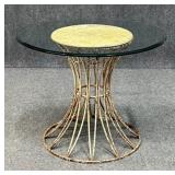 Metal Table w/ Glass & Stone Top