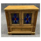 Media Cabinet w / Stained Glass Panel on Doors