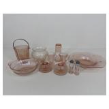 Pink Depression Glass Assortment|11 pc